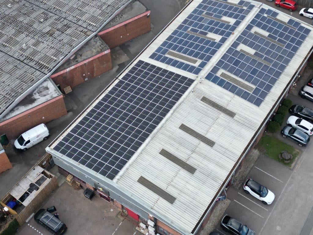 Solar panels at a school campus